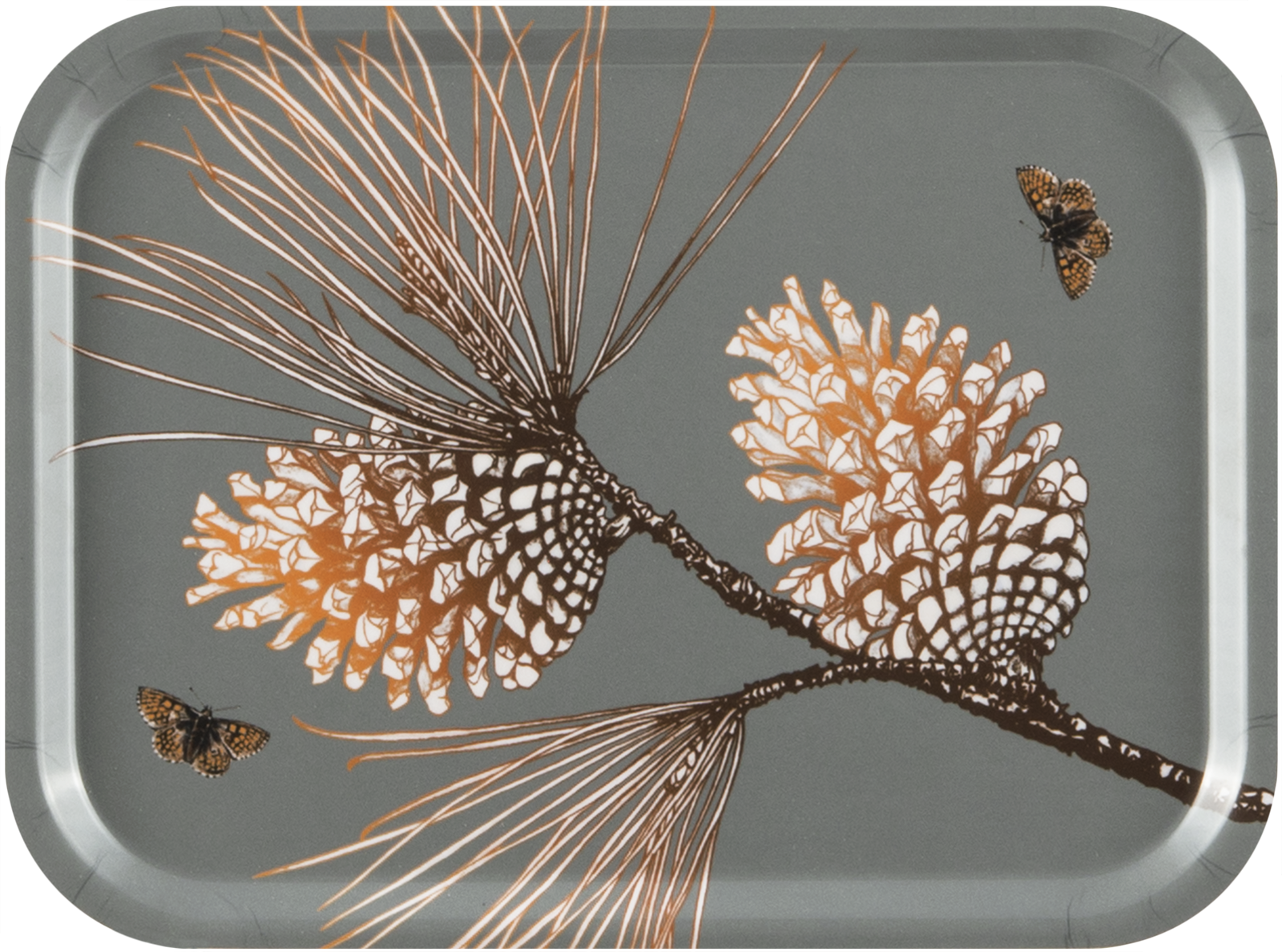 Tablett Pine Cone Moss Grey 27 x 20 cm
