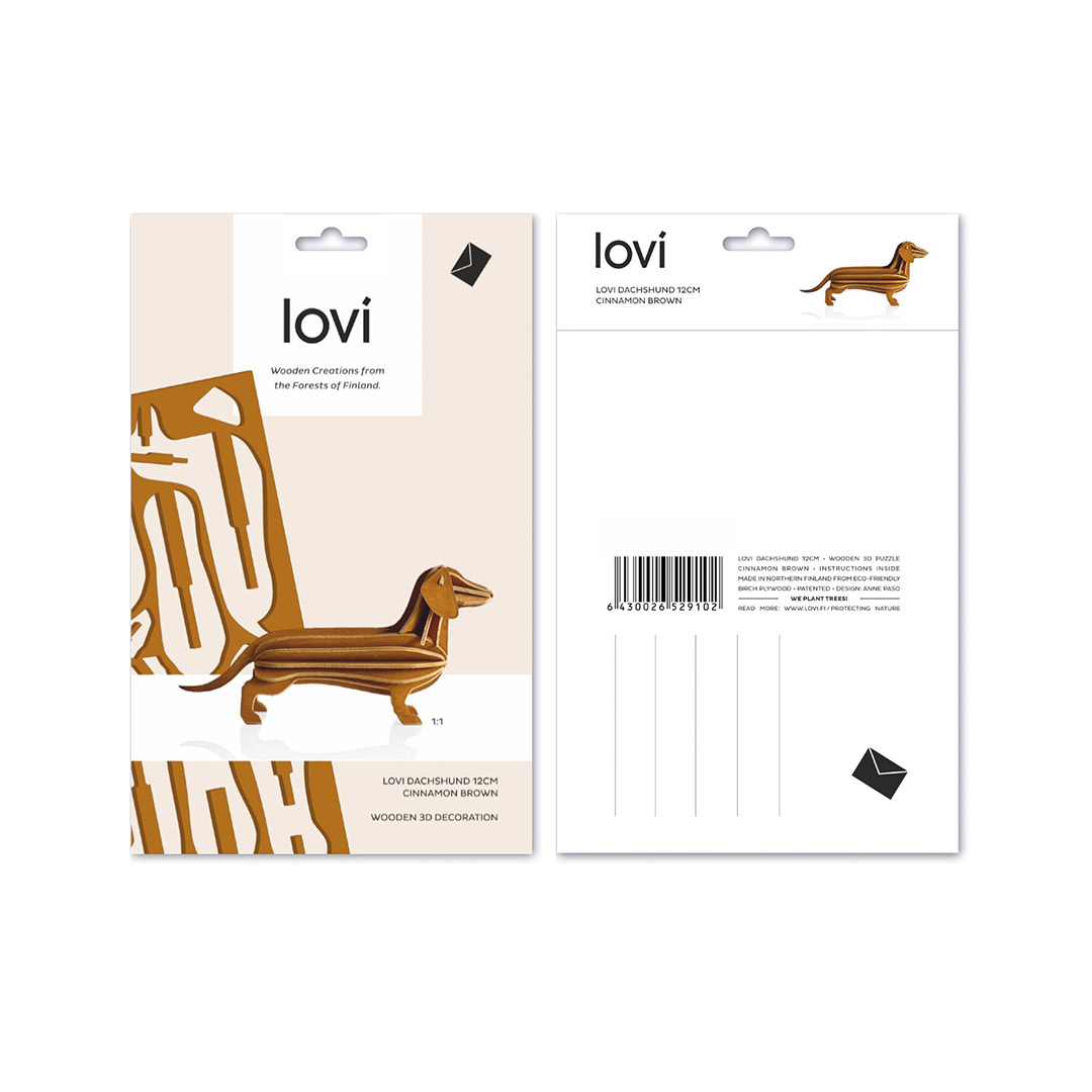 Lovi-Dackel-Dachshund-Pstkarte Verpackung