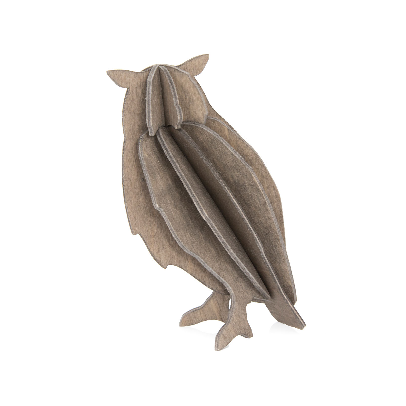 Lovi  3D Eule als Aufsteller 9,5 cm cm Birkenholz grau