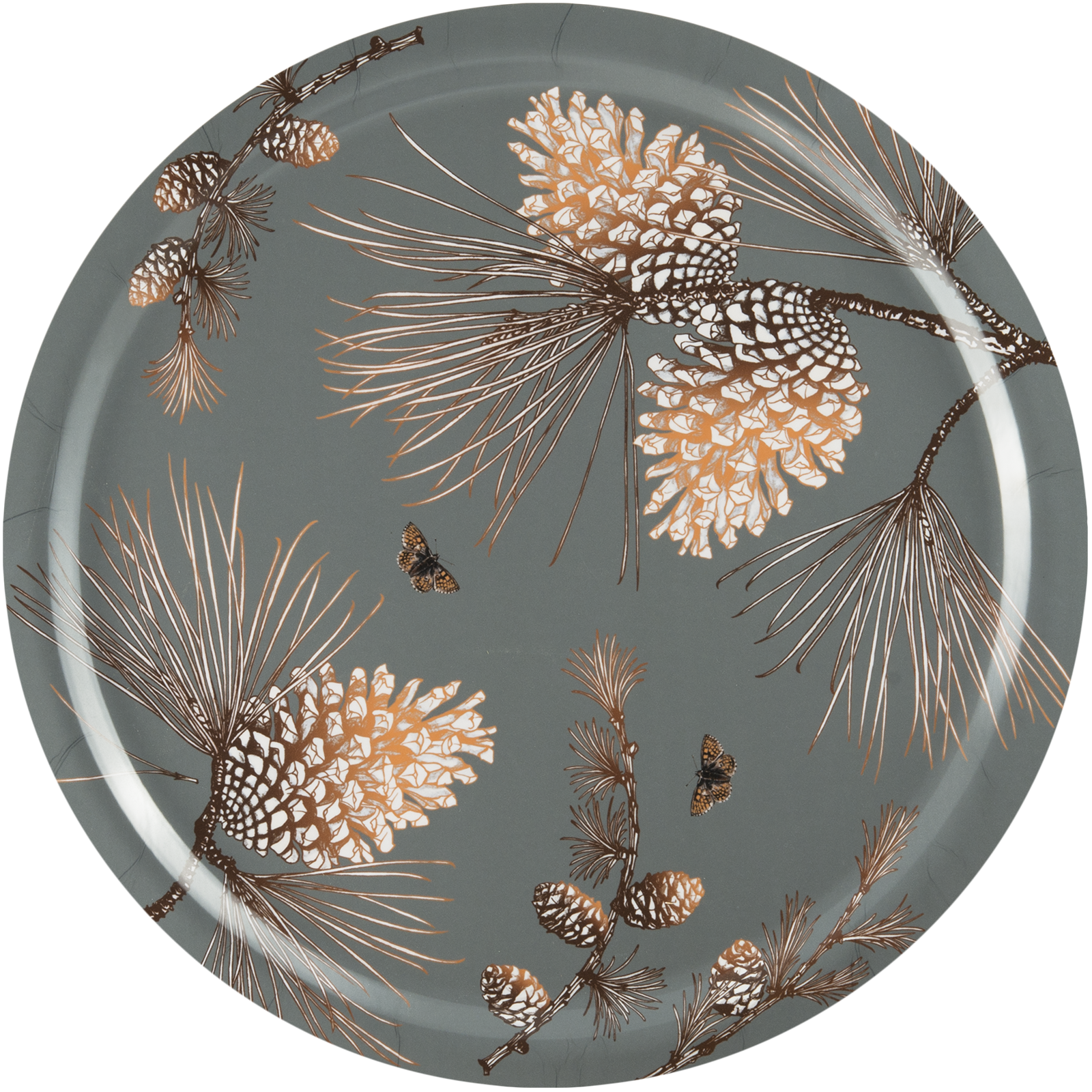 Tablett Pine Cone Moss Grey 49 cm