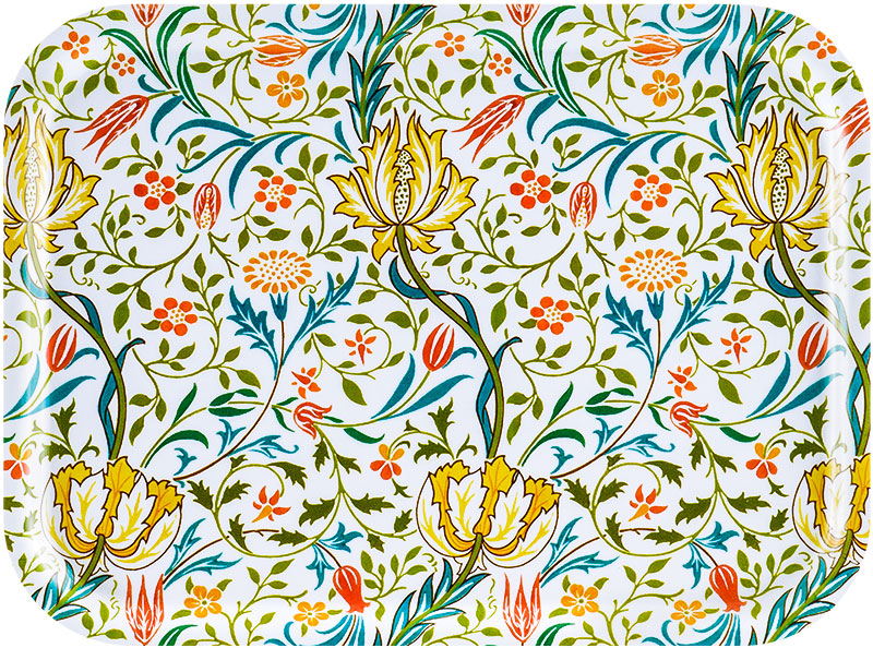 Åry Trays Tablett Flora William Morris Birkenholz 20 x 27 cm