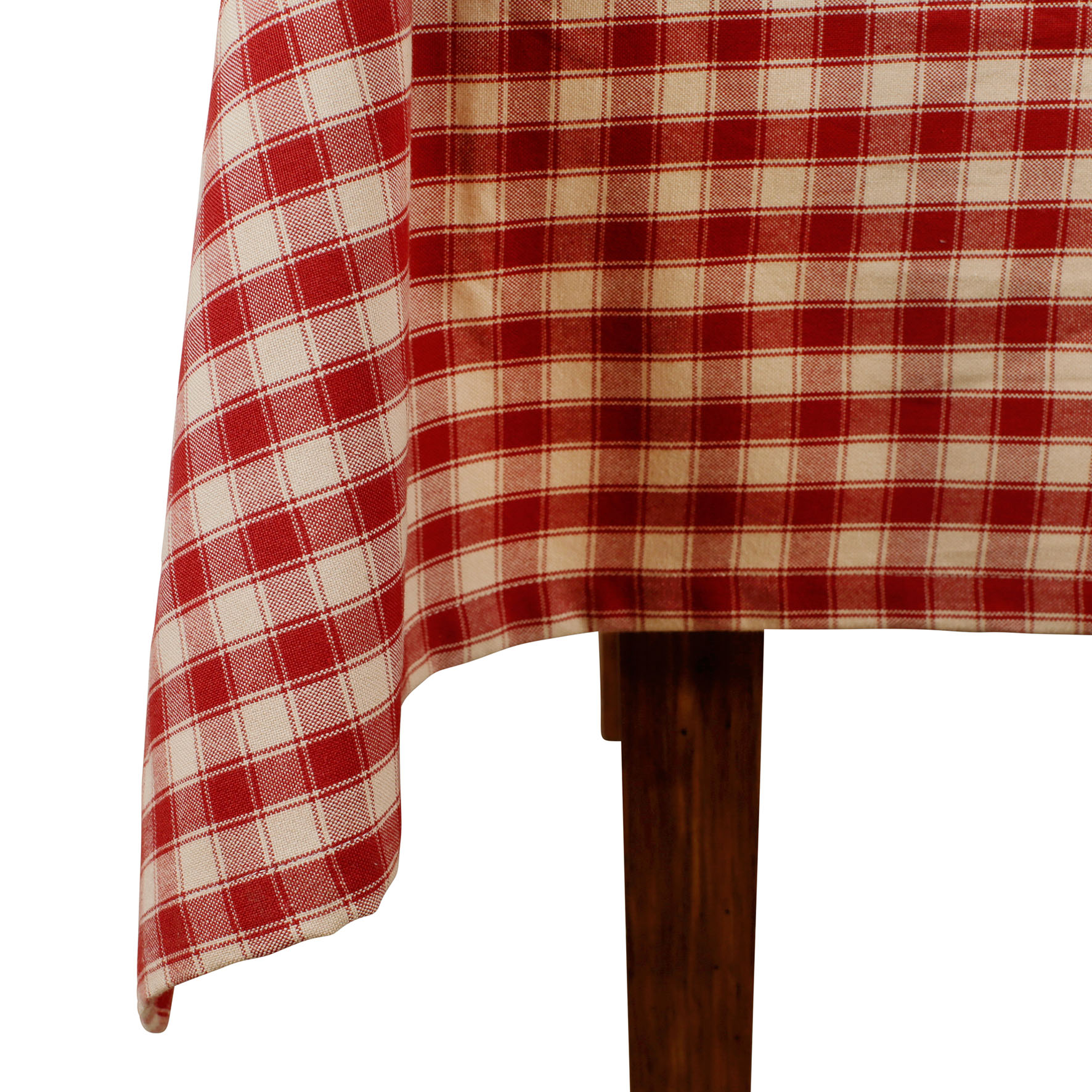 Tischdecke Landhaus rot-natur kariert 150x250 cm Nah