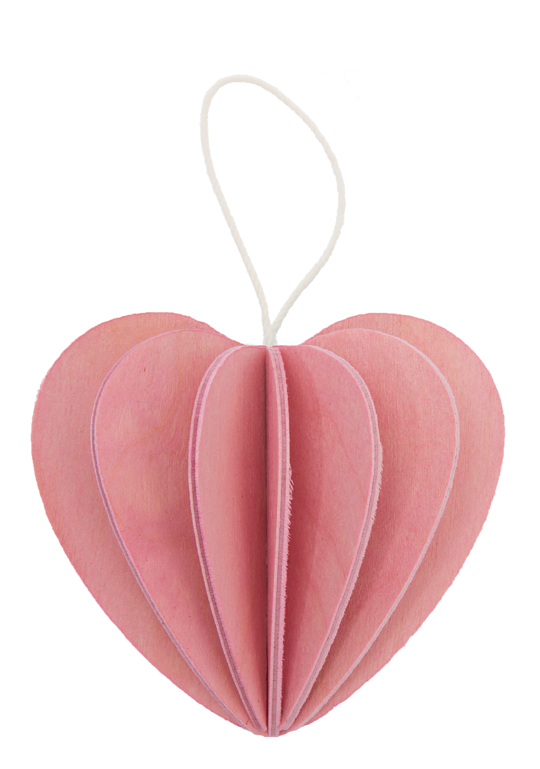 Lovi  3D Herz als Aufhänger 4,5 cm cm Birkenholz zartrosa