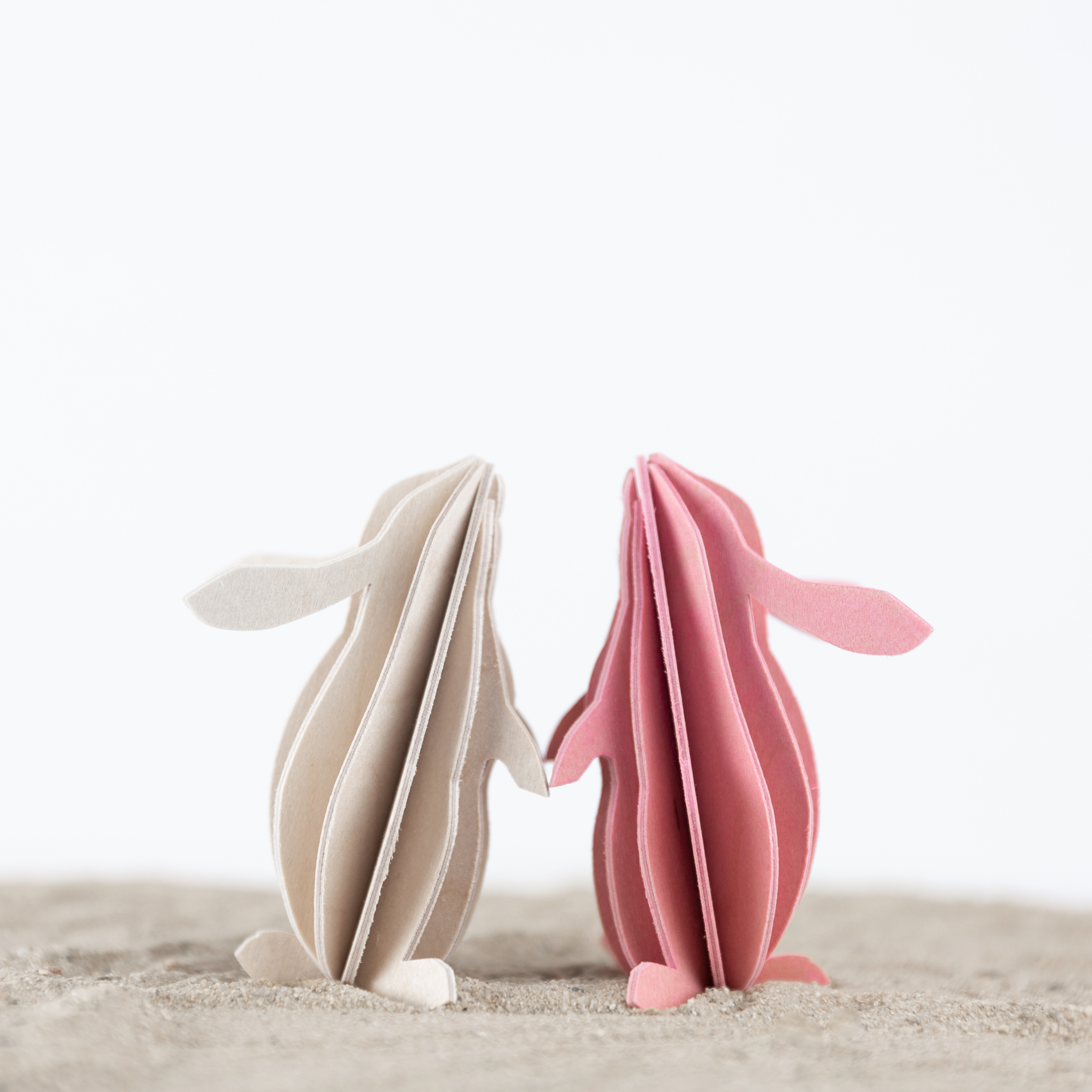 Lovi  3D Hase als Aufsteller 6cm cm Birkenholz Natur und rosa